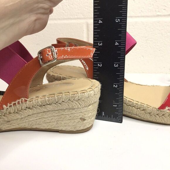 Carmen Saiz Anthropologie Womens Patent Leather Espadrille Wedge Sandals Size 39 - Picture 6 of 12